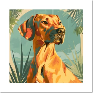 70s Rhodesian Ridgeback Vibes: Pastel Pup Parade Posters and Art